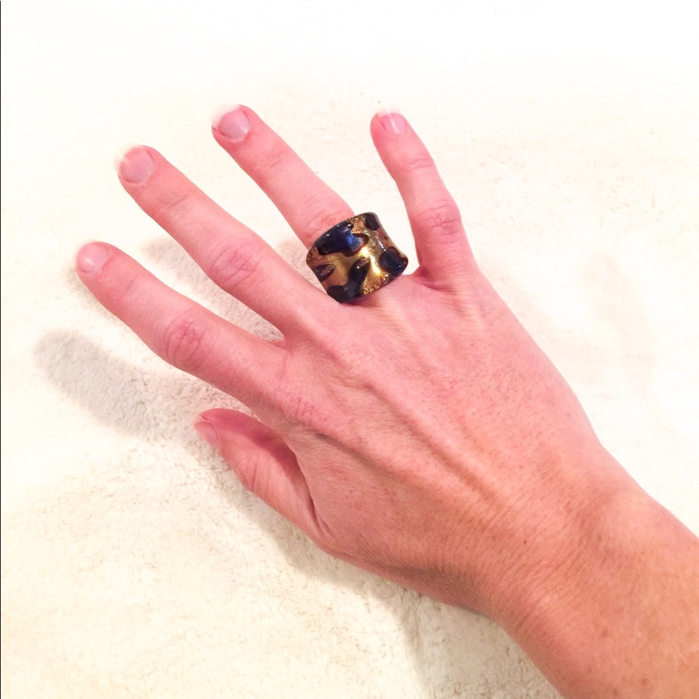 Artisan hand-blown glass ring from Venice